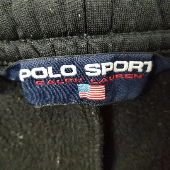 Polo Sport Ralph Lauren Pants Mens 2XL Black Yellow Snap Side Tearaway Track